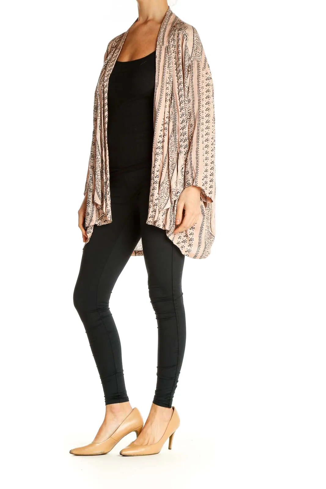 Beige Printed Cardigan