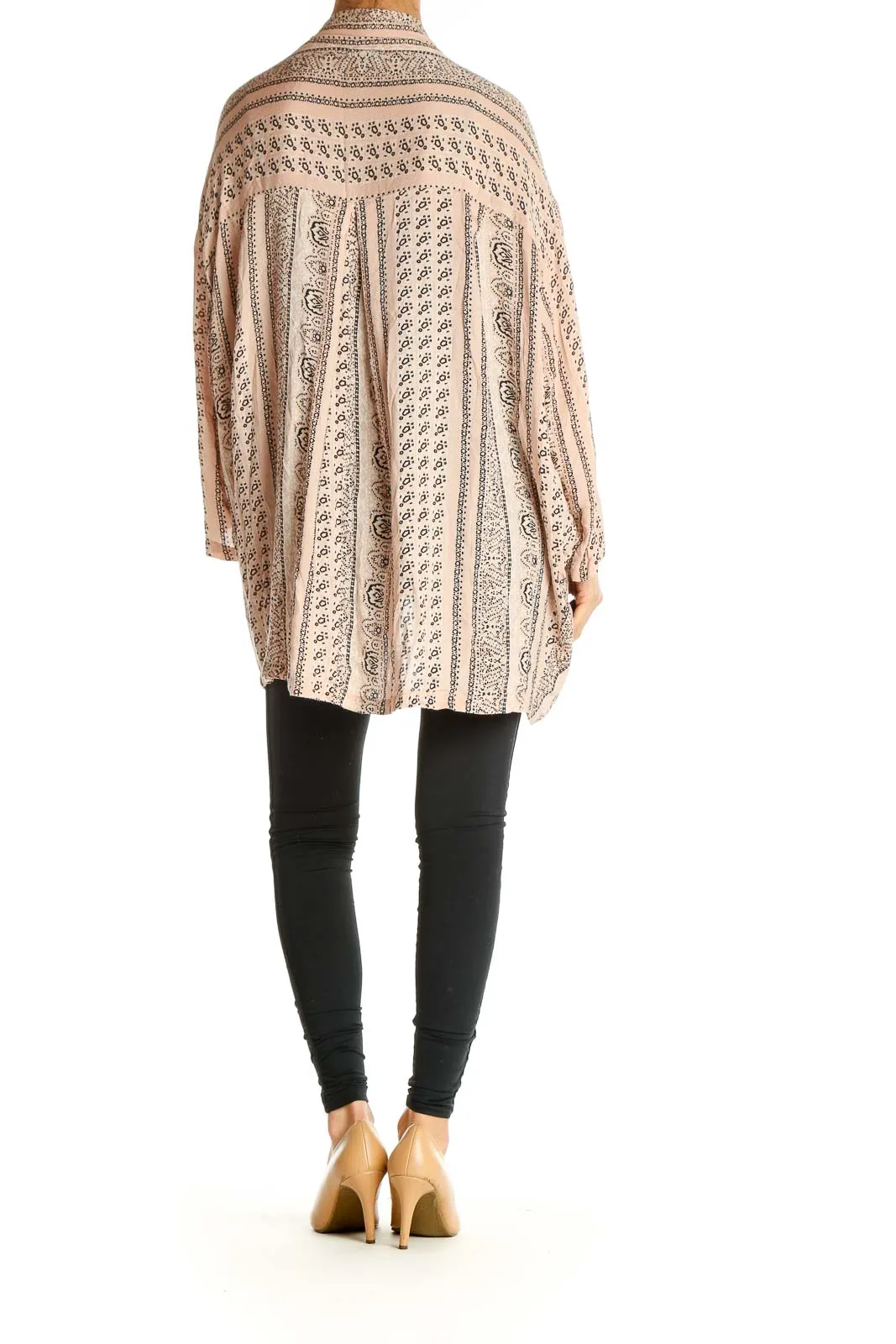 Beige Printed Cardigan