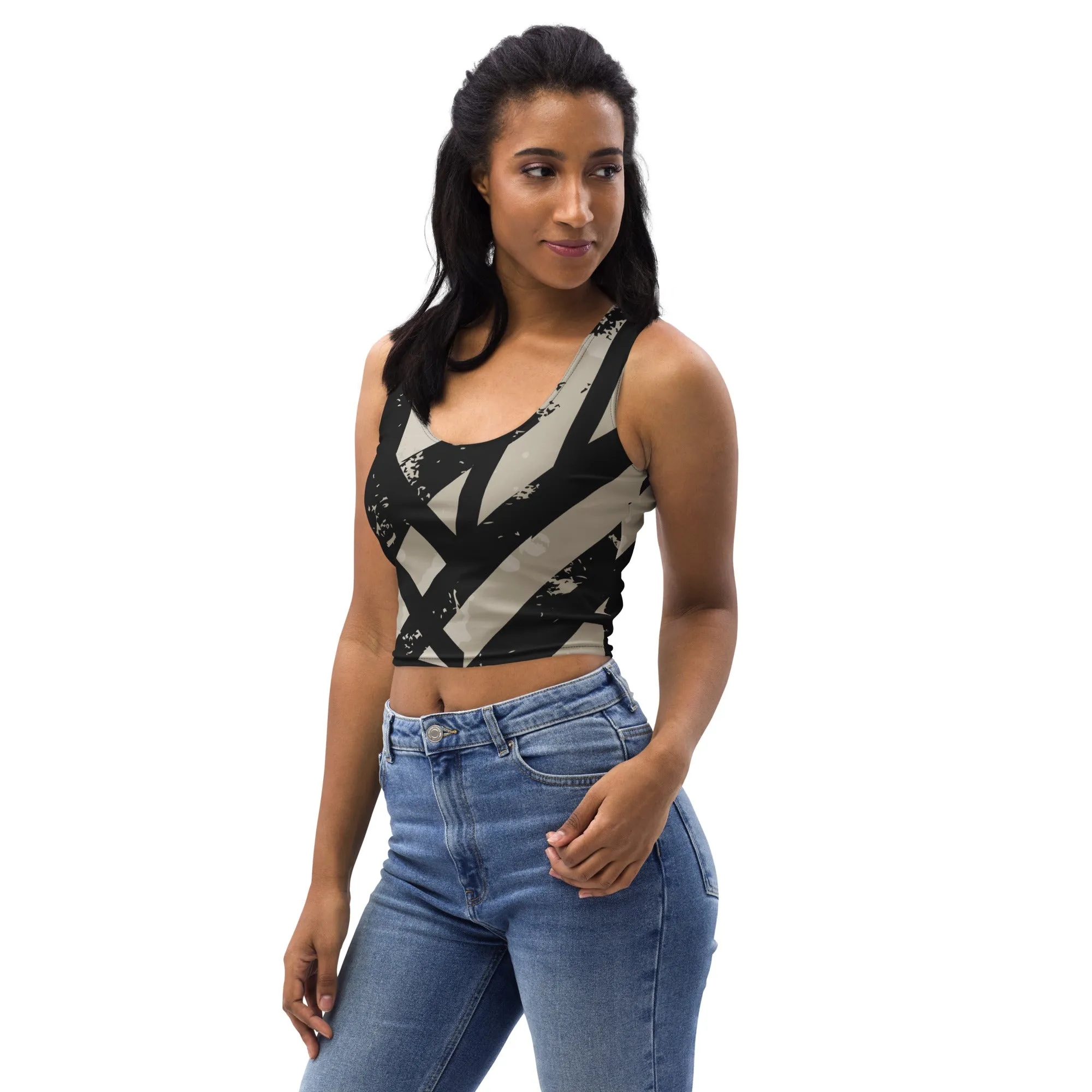 Black and Gold Crop Top