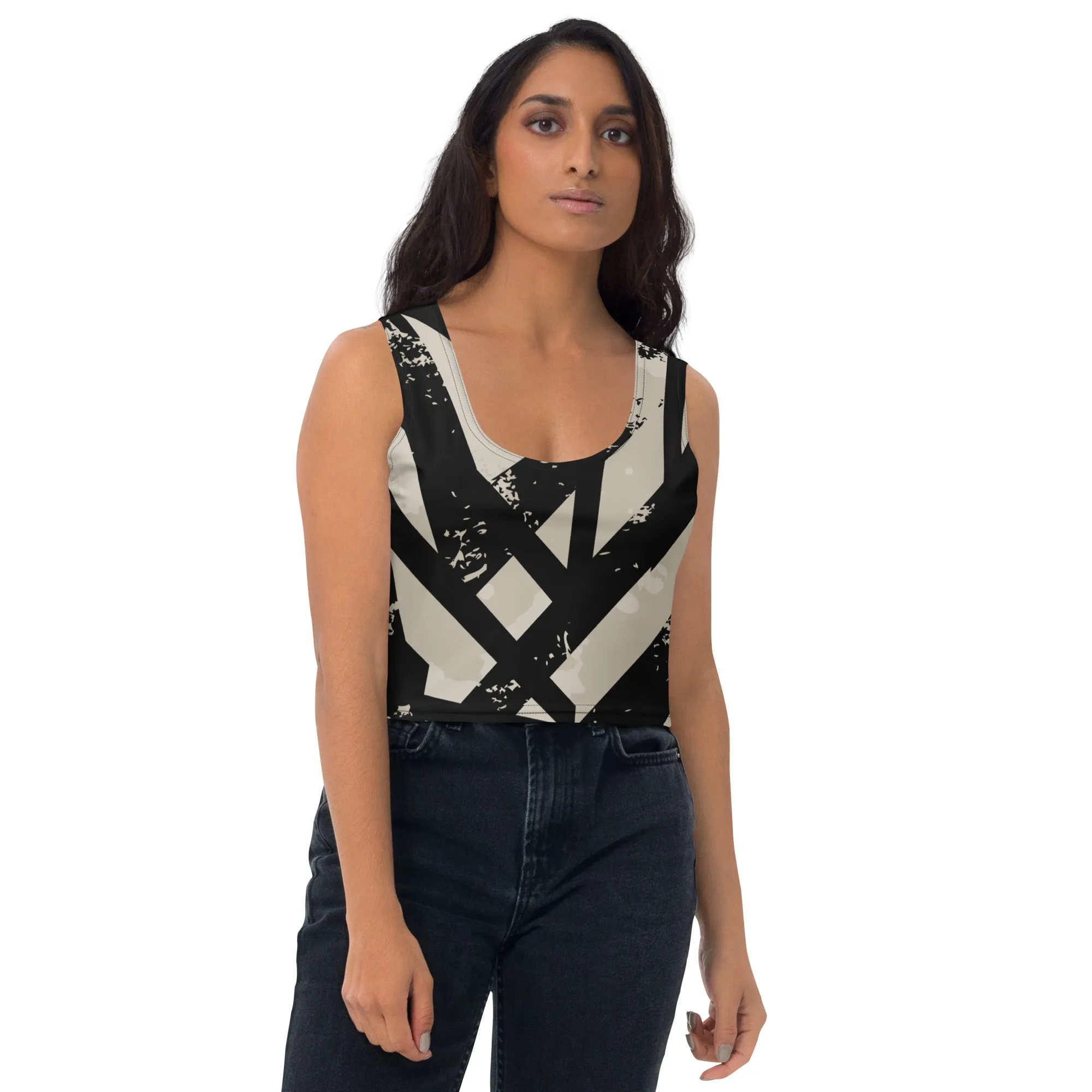 Black and Gold Crop Top