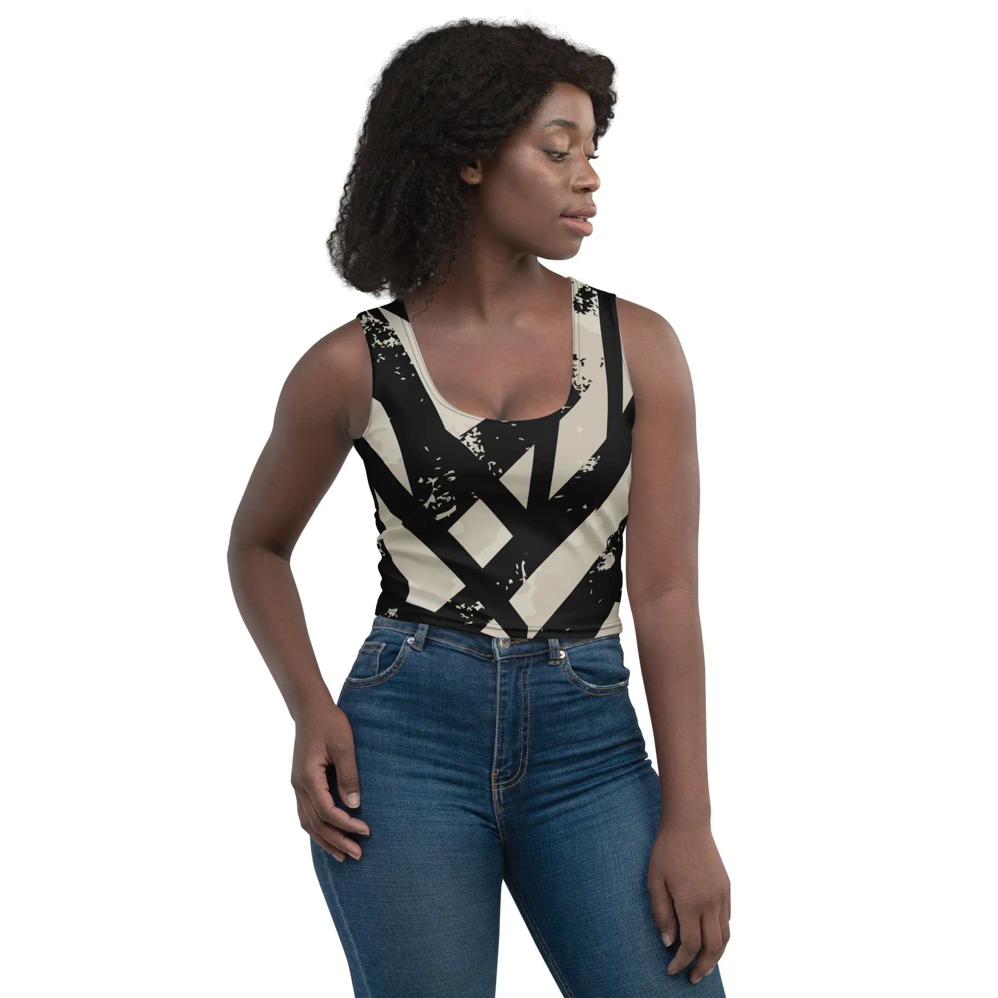 Black and Gold Crop Top