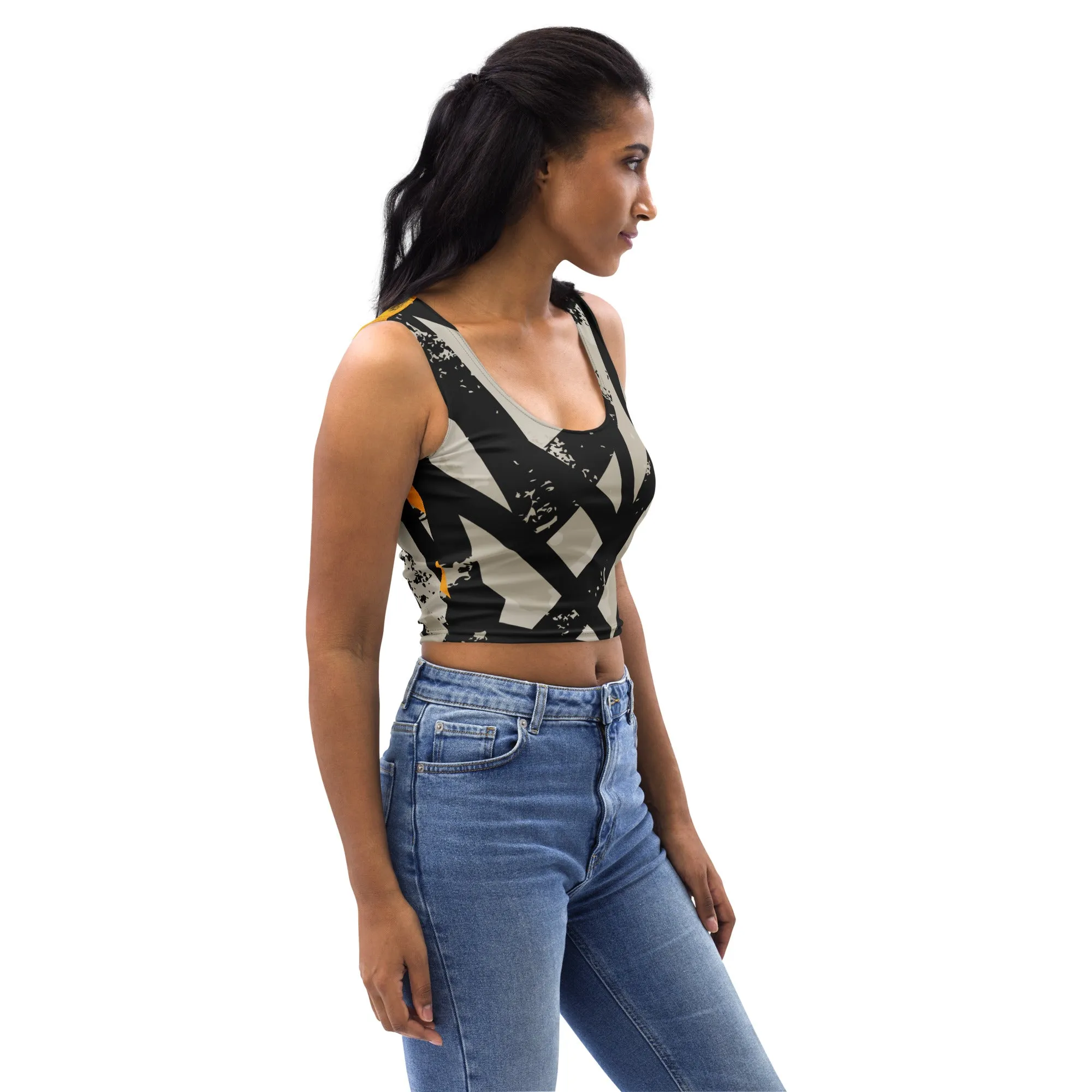 Black and Gold Crop Top