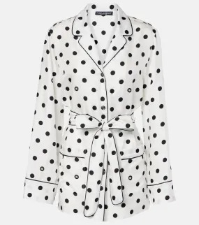 Dolce&Gabbana Polka-dot silk twill pajama shirt