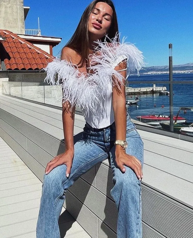 FEATHER CROP TOP