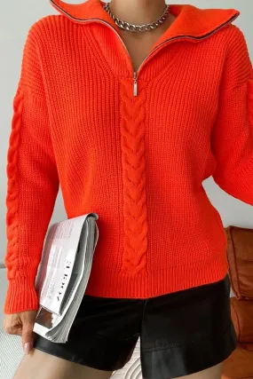 Half Zip Knitted Sweater