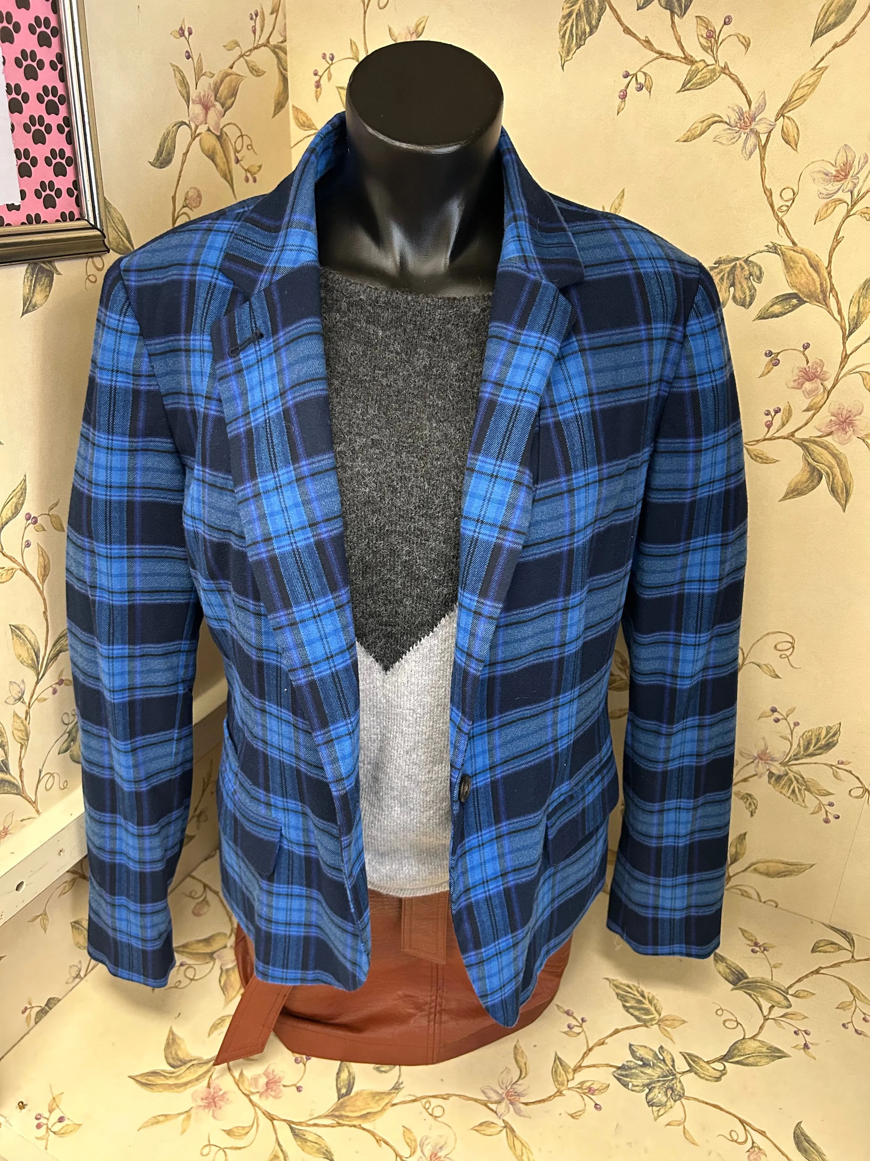 Merona Blue Plaid Blazers, 14