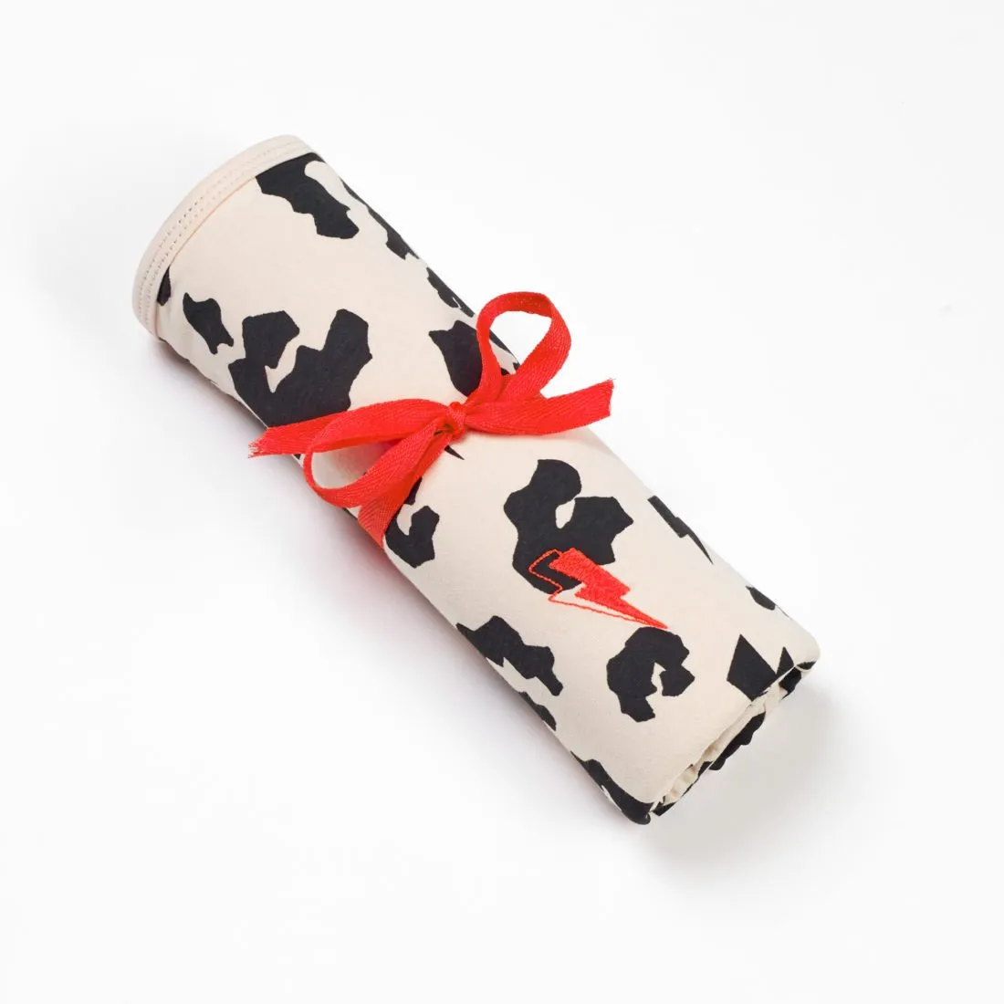 SUPER SOFT LEOPARD AND LIGHTNING BOLT BABY BLANKET- pale  green
