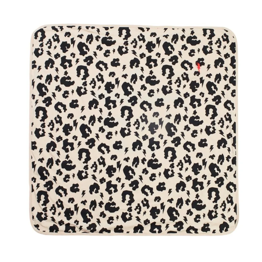 SUPER SOFT LEOPARD AND LIGHTNING BOLT BABY BLANKET- pale  green
