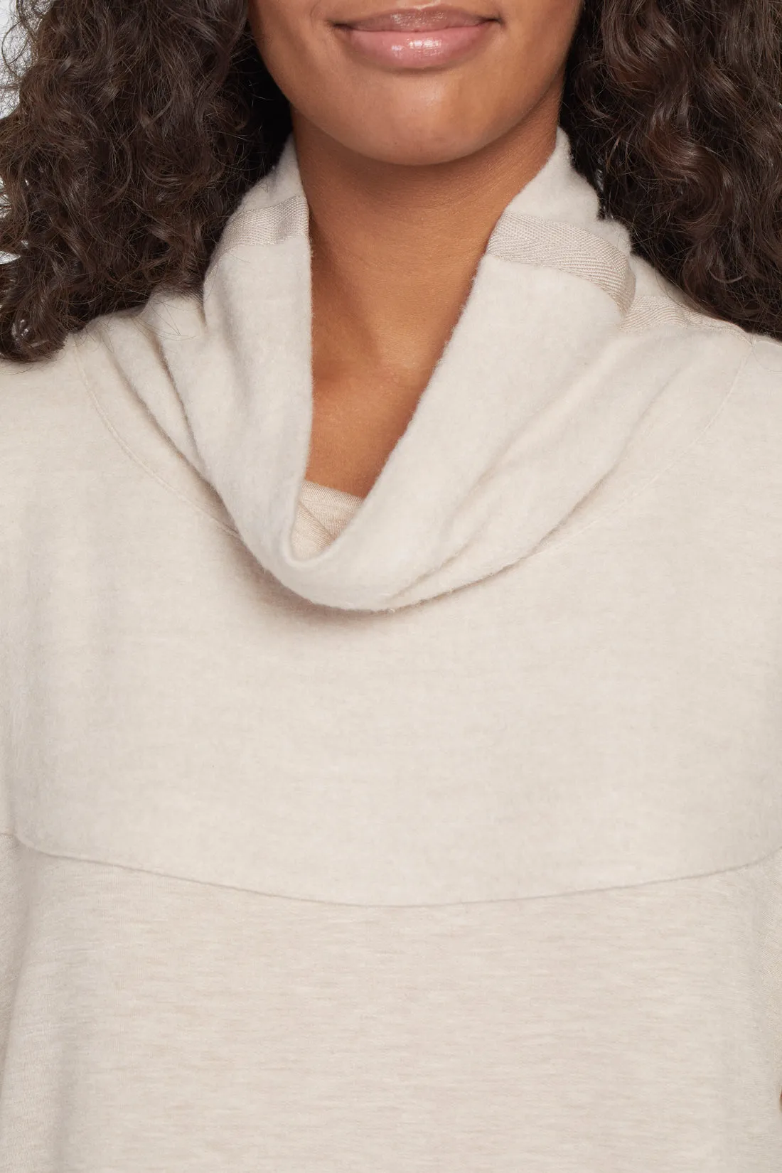 TR4760O Funnel Neck Drop Shoulder Sweater