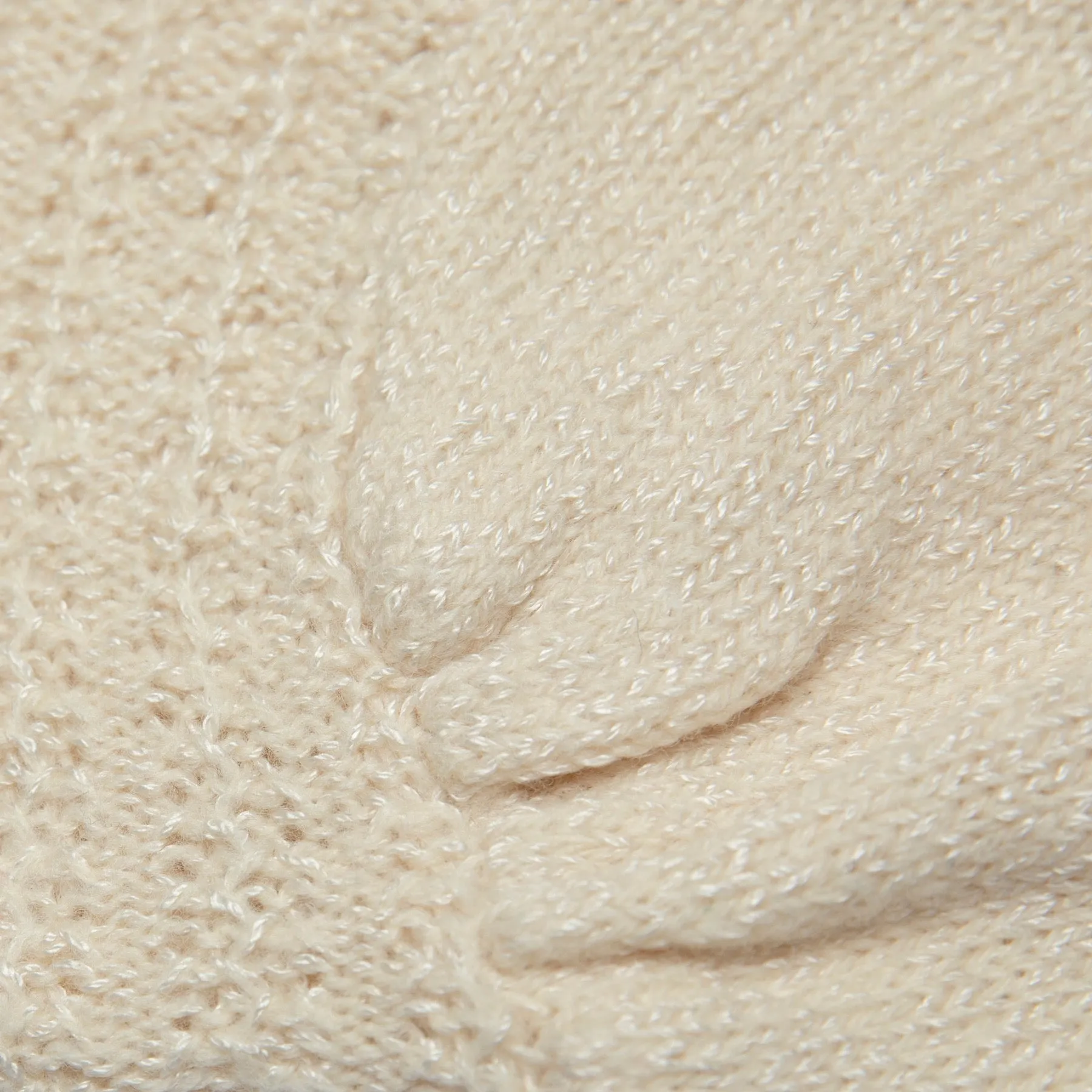 Virgin Wool Yarn Seed Stitch Bishop Sleeve Pullover