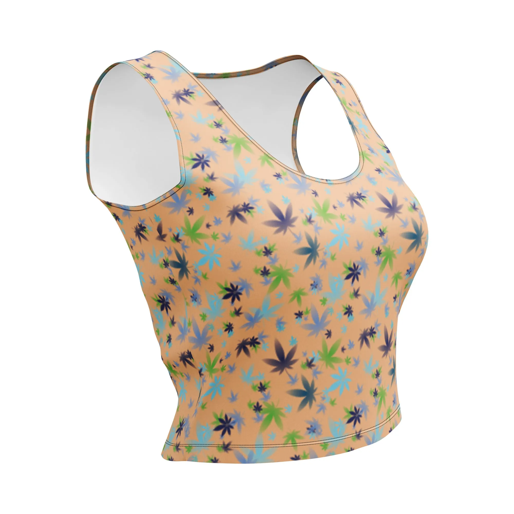 Weed Floral Crop Top