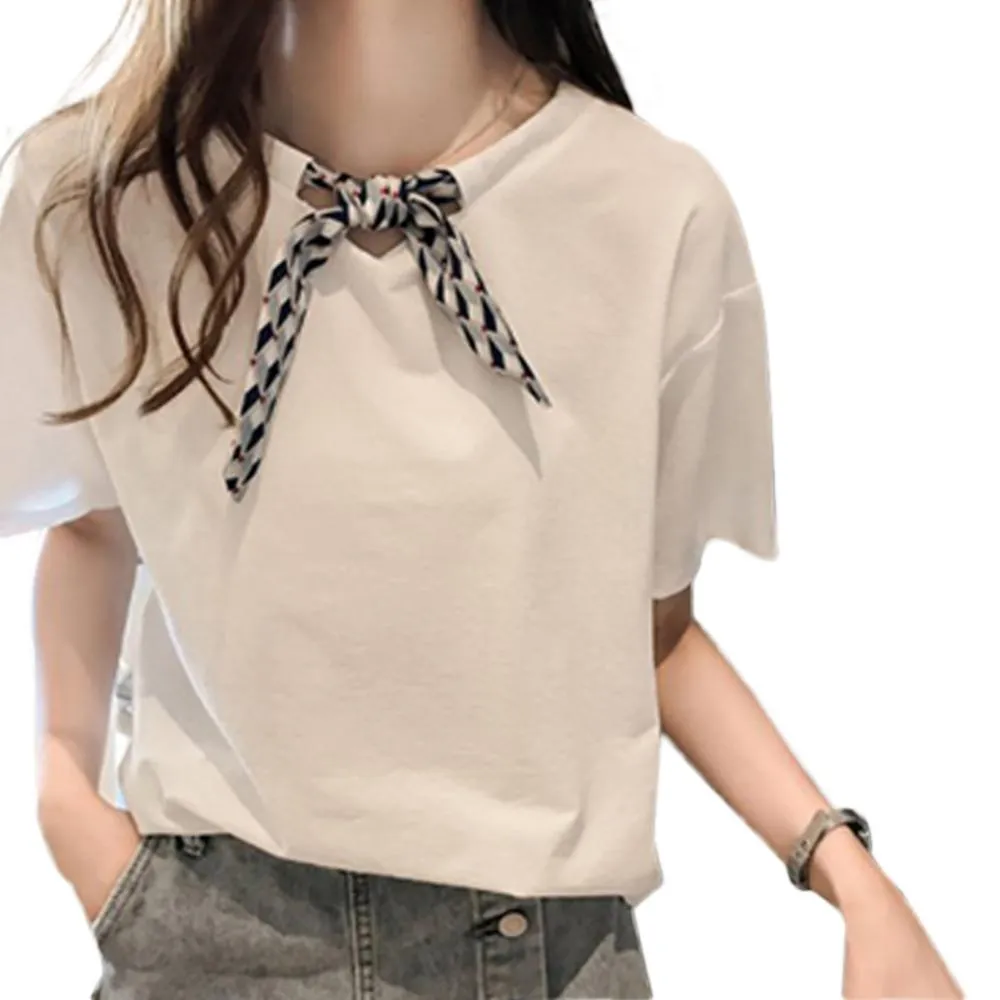 Women Tie Bow T-Shirt